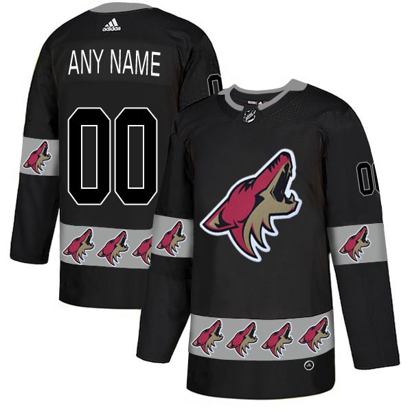 Men Arizona Coyotes #00 Any name Black Custom Adidas Fashion NHL Jersey